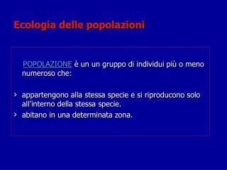 Ecologia delle popolazioni