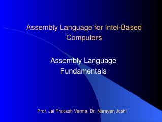 Assembly Language for Intel-Based Computers