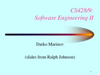 CS428/9: Software Engineering II