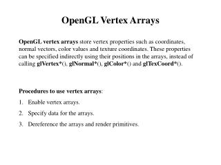 OpenGL Vertex Arrays