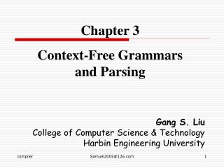 Chapter 3 Context-Free Grammars and Parsing