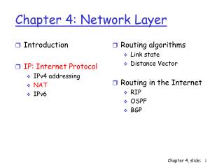 Chapter 4: Network Layer