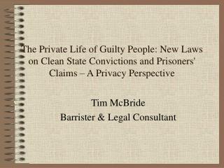 Tim McBride Barrister &amp; Legal Consultant