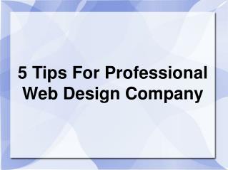 5 Tips For Professional Web Design Company