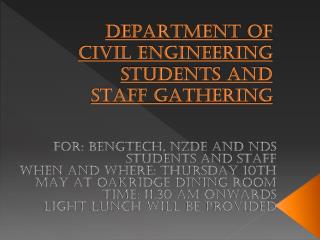 DEPARTMENT OF CIVIL ENGINEERING STUDENTS AND STAFF GATHERING