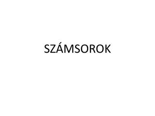 SZÁMSOROK