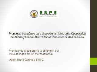Proyecto de grado previa la obtención del título de Ingeniera en Mercadotecnia