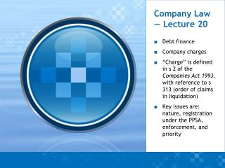 Company Law — Lecture 20