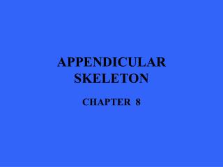 APPENDICULAR SKELETON