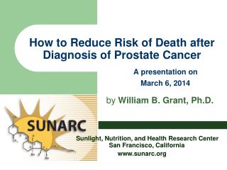How to Reduce Risk of Death after Diagnosis of Prostate Cancer