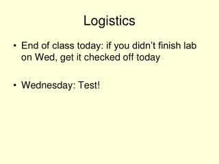 Logistics