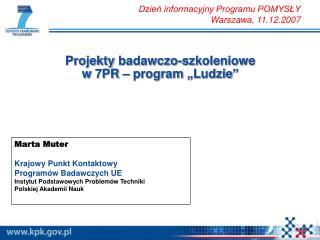 Projekty badawczo-szkoleniowe w 7PR – program „Ludzie”