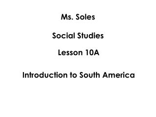 Ms. Soles Social Studies
