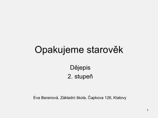 Opakujeme starověk