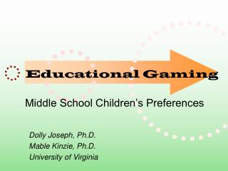 Educational Gaming Middle School Children’s Preferences