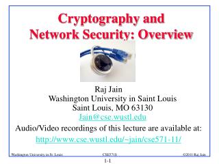 Cryptography and Network Security: Overview