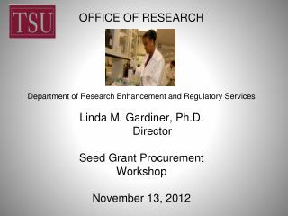 DEPARTMENT OF RESEARCH ENHANCEMENT AND REGULATORY SERVICES