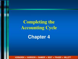 Completing the Accounting Cycle