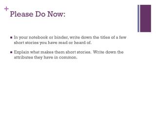 Please Do Now: