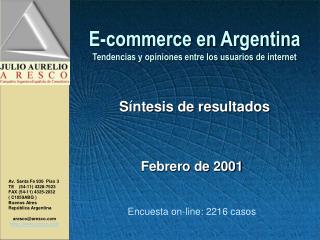 E-commerce en Argentina Tendencias y opiniones entre los usuarios de internet