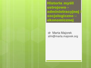 dr Marta Majorek afm@marta.majorek