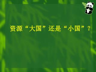 资源“大国”还是“小国”？