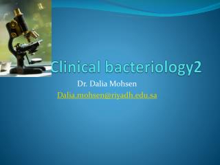 Clinical bacteriology2