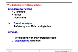 Wiederholung: Patternmatcher