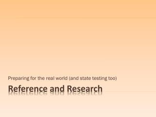 Reference and Research