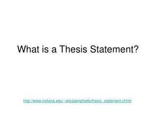 What is a Thesis Statement?