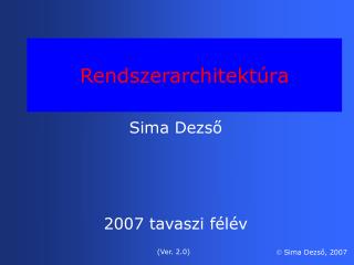Rendszerarchitektúra