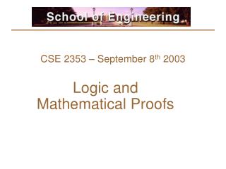 CSE 2353 – September 8 th 2003