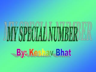 MY SPECIAL NUMBER