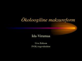 Ökoloogiline maksureform