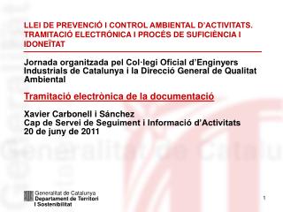 Generalitat de Catalunya Departament de Territori I Sostenibilitat