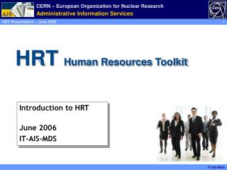 HRT Human Resources Toolkit