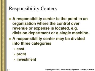 Responsibility Centers
