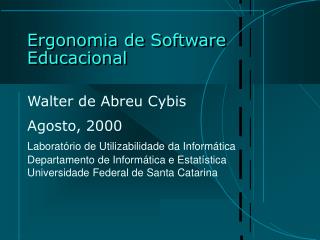 Ergonomia de Software Educacional