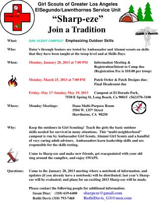 Girl Scouts of Greater Los Angeles ElSegundo/Lawnthornes Service Unit “Sharp-eze”