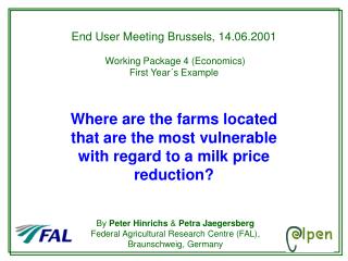 End User Meeting Brussels, 14.06.2001 Working Package 4 (Economics) First Year´s Example