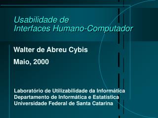 Usabilidade de Interfaces Humano-Computador