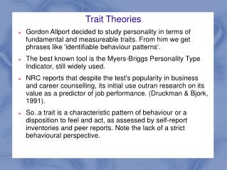 Trait Theories