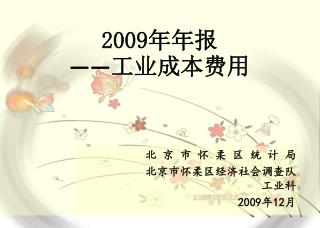 2009 年年报 —— 工业成本费用