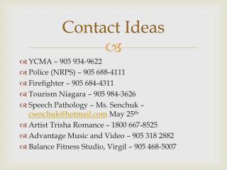 Contact Ideas