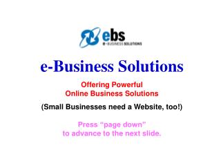 e-Business Solutions Offering Powerful Online Business Solutions