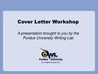 Cover Letter Workshop
