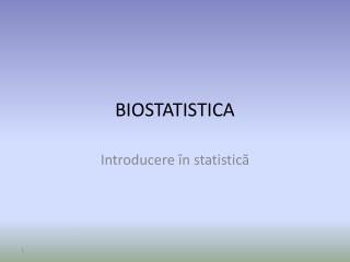 BIOSTATISTICA