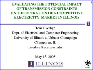 Tom Overbye Dept. of Electrical and Computer Engineering