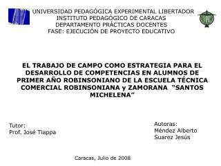 universidad pedagógica experimental libertador Instituto pedagógico de caracas