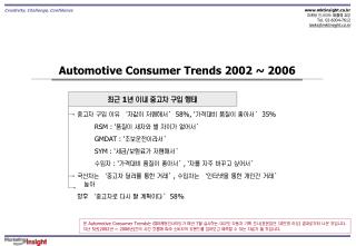 Automotive Consumer Trends 2002 ~ 2006